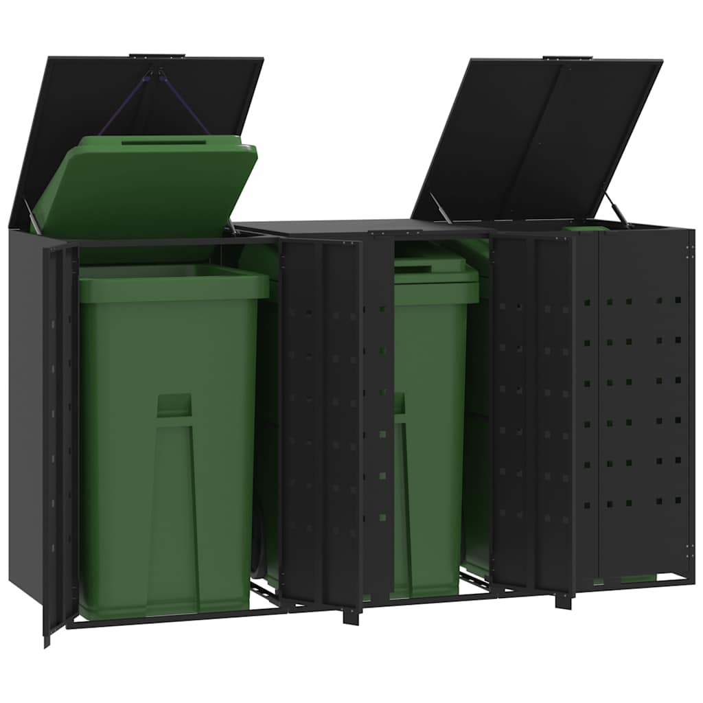Mülltonnenbox Für 3 Tonnen 207X79X117 Cm Stahl