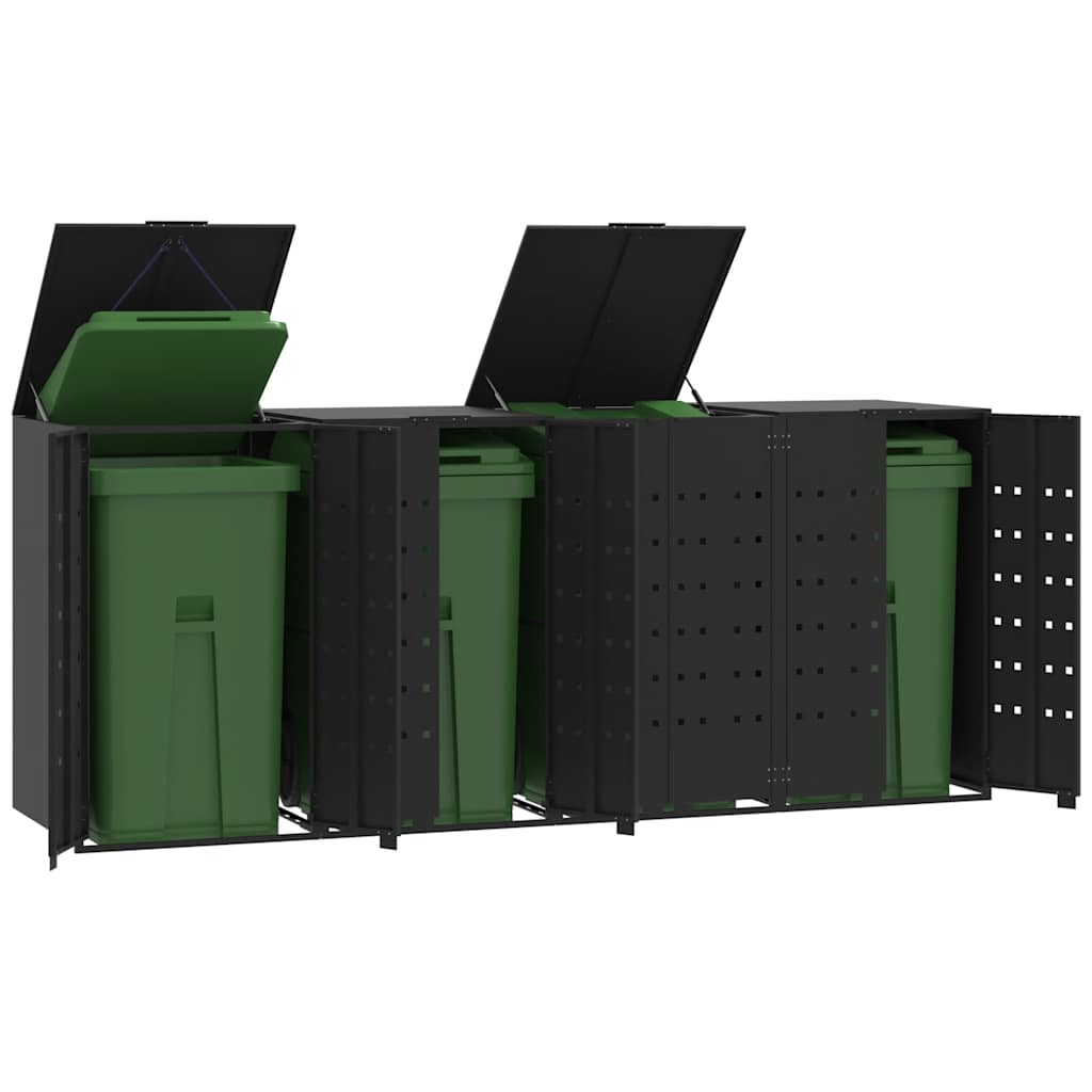 Mülltonnenbox Für 4 Tonnen 276X79X117 Cm Stahl