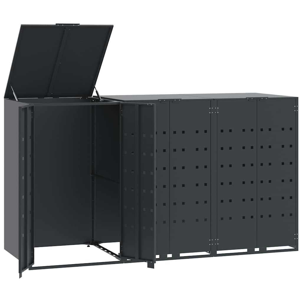 Mülltonnenbox Für 3 Tonnen 207X79X117 Cm Stahl