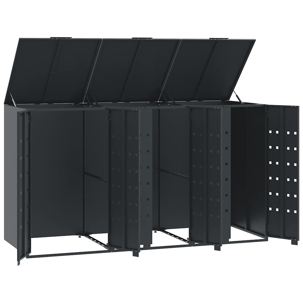 Mülltonnenbox Für 3 Tonnen 207X79X117 Cm Stahl