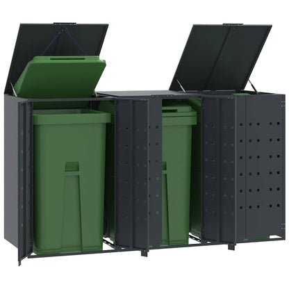 Mülltonnenbox Für 3 Tonnen 207X79X117 Cm Stahl