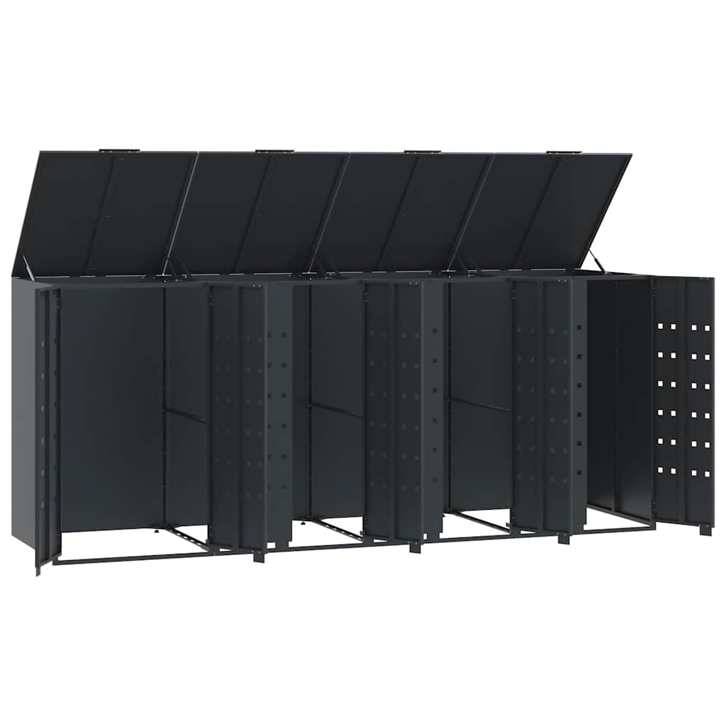 Mülltonnenbox Für 4 Tonnen 276X79X117 Cm Stahl
