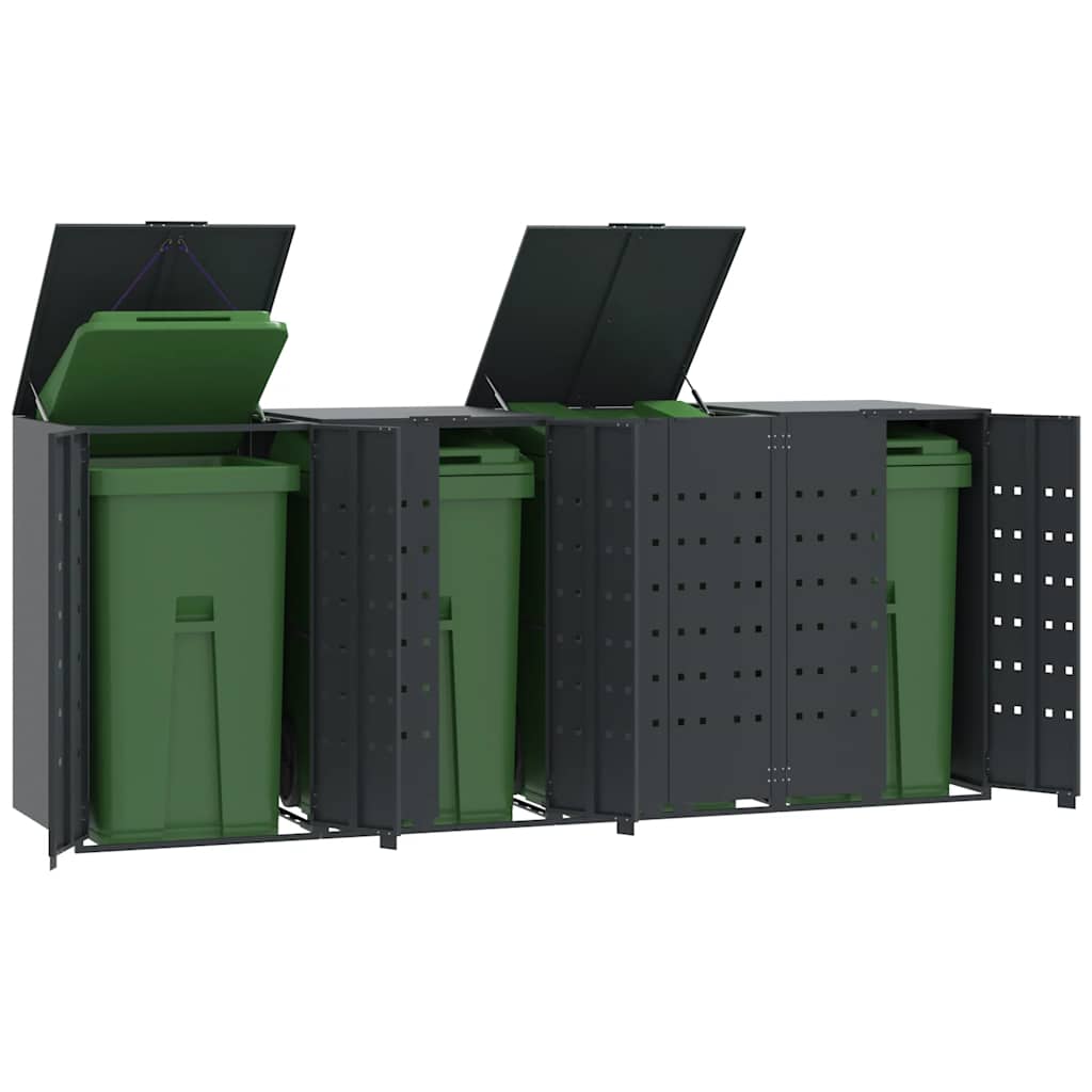 Mülltonnenbox Für 4 Tonnen 276X79X117 Cm Stahl