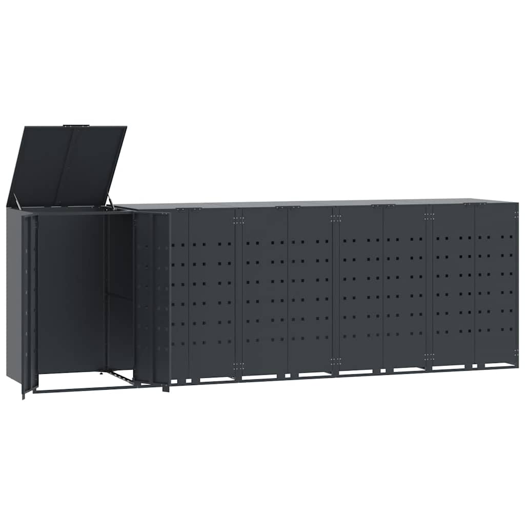 Mülltonnenbox Für 5 Tonnen 345X79X117 Cm Stahl