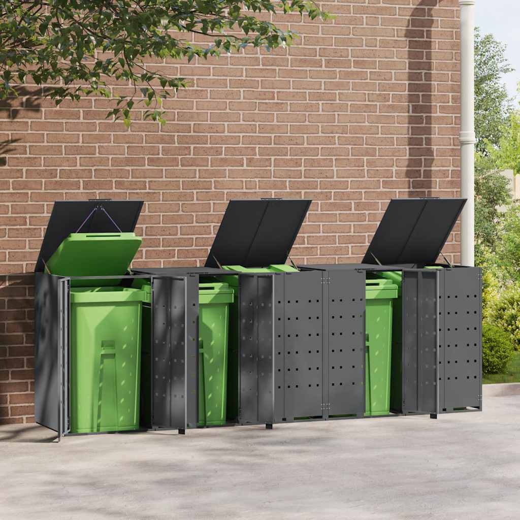 Mülltonnenbox Für 5 Tonnen 345X79X117 Cm Stahl