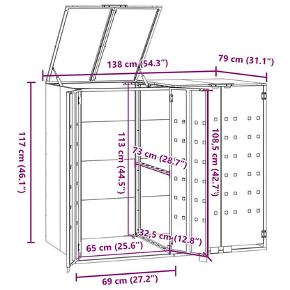 Mülltonnenbox Für 2 Tonnen 138X79X117 Cm Stahl