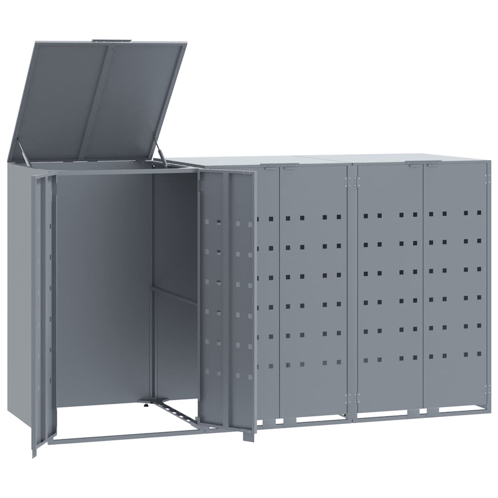 Mülltonnenbox Für 3 Tonnen 207X79X117 Cm Stahl