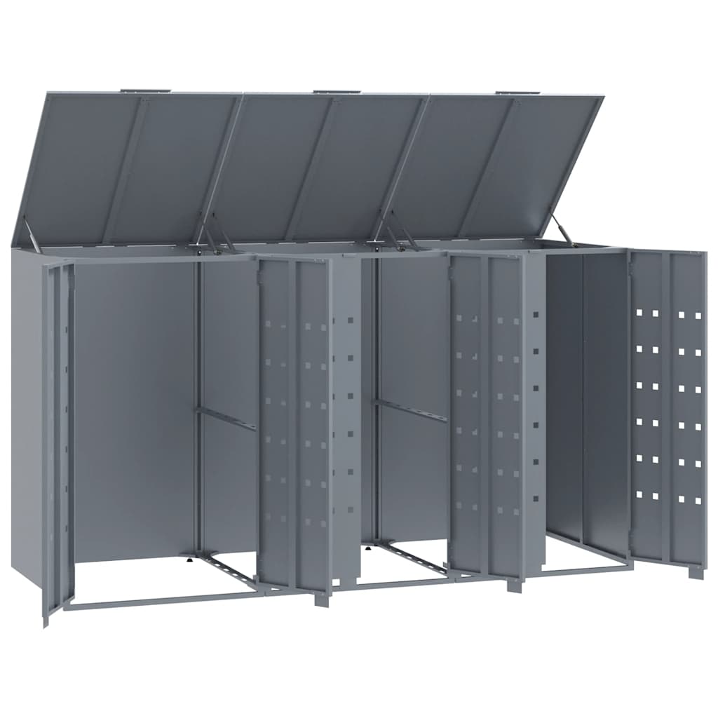 Mülltonnenbox Für 3 Tonnen 207X79X117 Cm Stahl