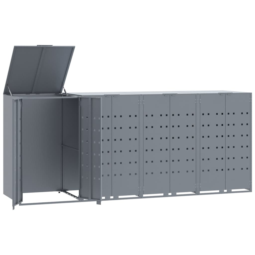 Mülltonnenbox Für 4 Tonnen 276X79X117 Cm Stahl