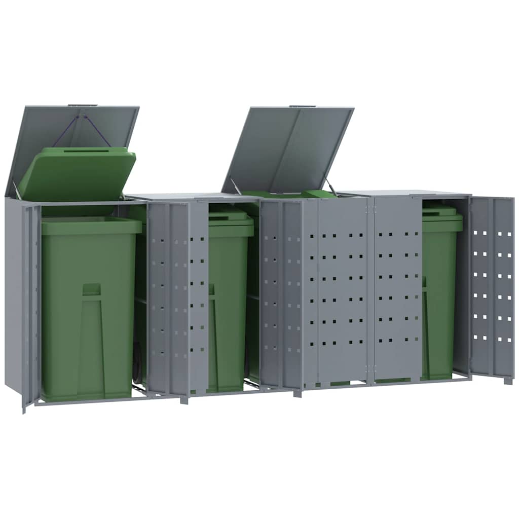 Mülltonnenbox Für 4 Tonnen 276X79X117 Cm Stahl