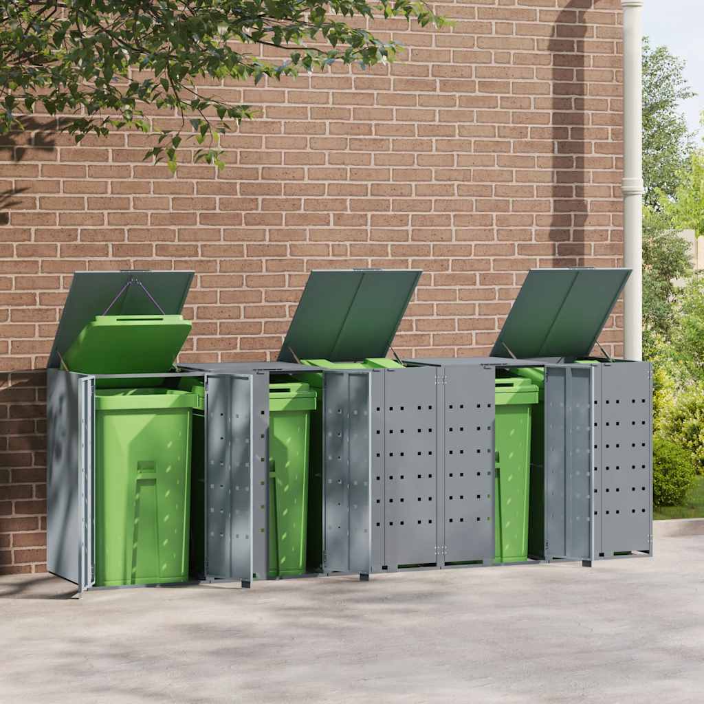 Mülltonnenbox Für 5 Tonnen 345X79X117 Cm Stahl