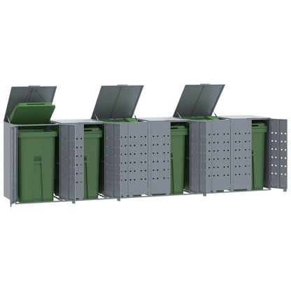 Mülltonnenbox Für 6 Tonnen 414X79X117 Cm Stahl