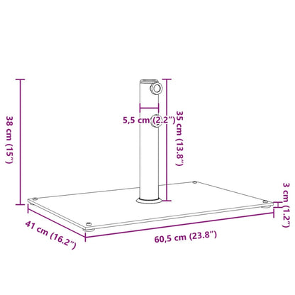 Sonnenschirmständer Ø32/38/48 Mm Mast 15 Kg Rechteckig