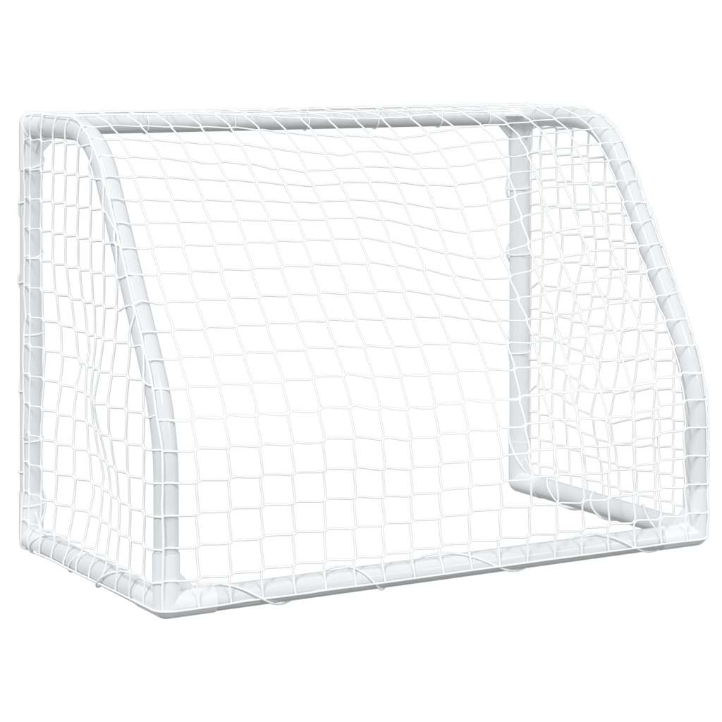 Fußballtore Für Kinder 2 Stk. Mit Ball Weiß 64X35X48 Cm Metall