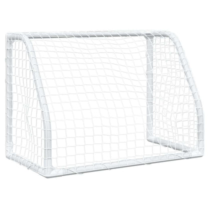 Fußballtore Für Kinder 2 Stk. Mit Ball Weiß 64X35X48 Cm Metall