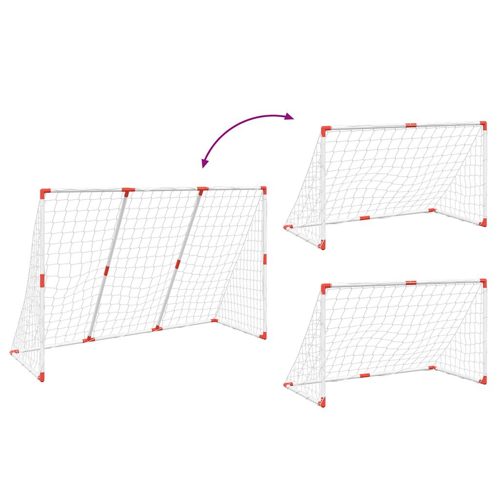 Fußballtor Für Kinder Mit Bällen 2-In-1 Weiß 184X64X124 Cm