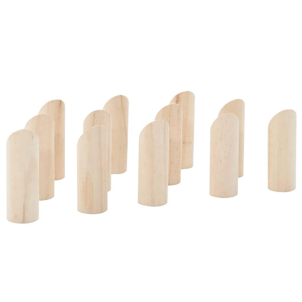 13-Tlg. Kubb-Spielset Mit Tragetasche Massivholz Kiefer