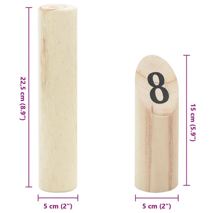 13-Tlg. Kubb-Spielset Mit Tragetasche Massivholz Kiefer
