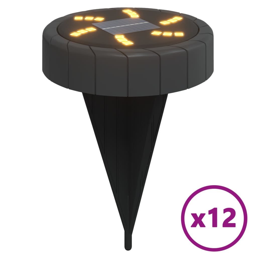 Solar-Bodenleuchten Mit Erdspieß 12 Stk. Warmweiß