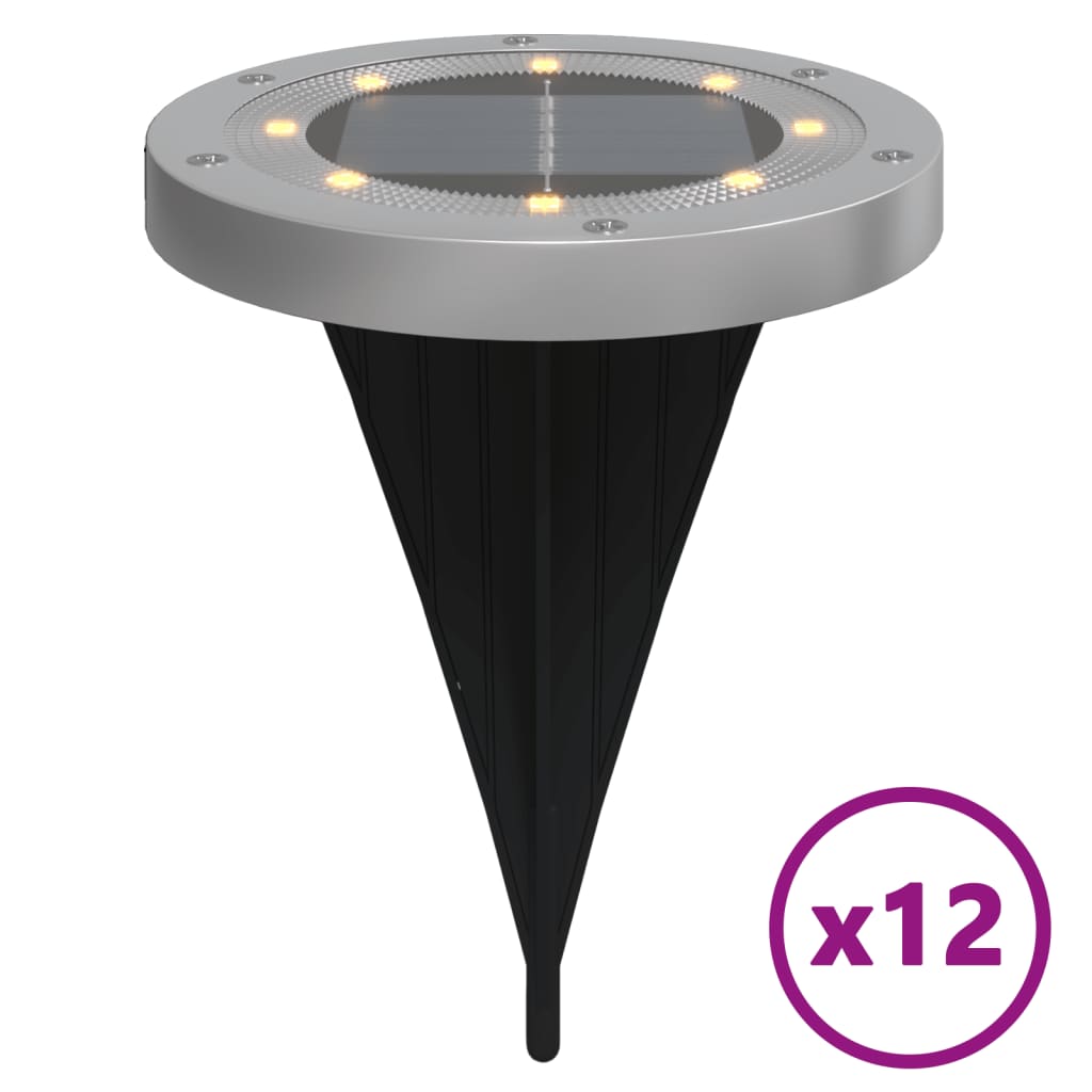 Solar-Bodenleuchten Mit Erdspieß 12 Stk. Warmweiß