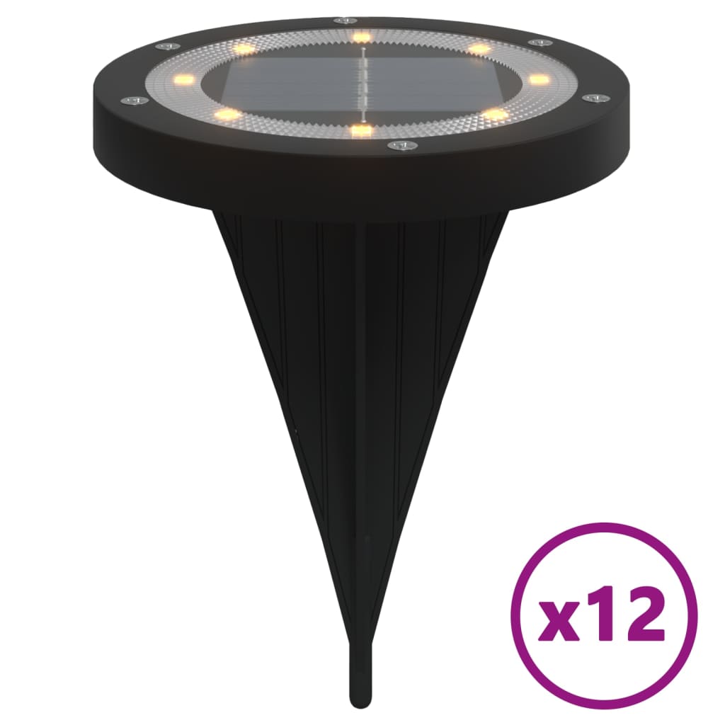 Solar-Bodenleuchten Mit Erdspieß 12 Stk. Warmweiß