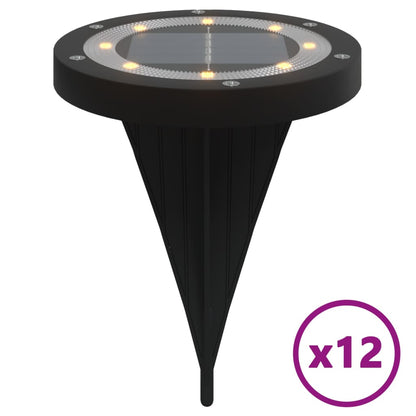 Solar-Bodenleuchten Mit Erdspieß 12 Stk. Warmweiß