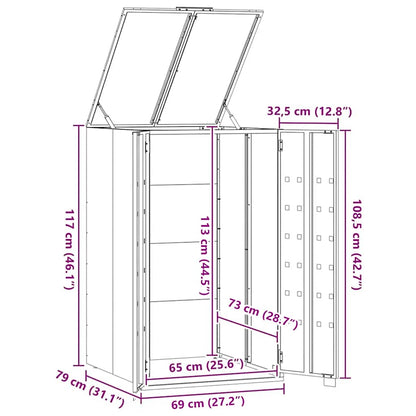 Mülltonnenbox Für 1 Tonne 69X79X117 Cm Stahl