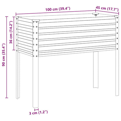 Pflanzkübel Grau 100X45X90 Cm Stahl