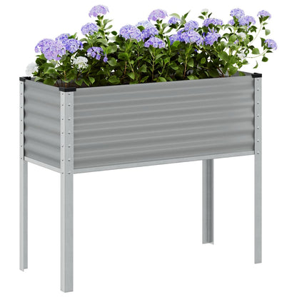 Pflanzkübel Grau 100X45X90 Cm Stahl