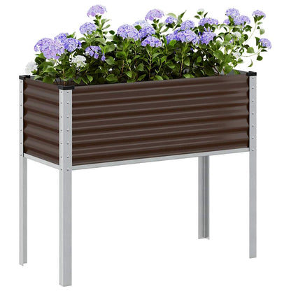 Pflanzkübel Grau 100X45X90 Cm Stahl