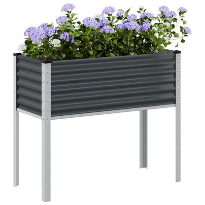 Pflanzkübel Grau 100X45X90 Cm Stahl