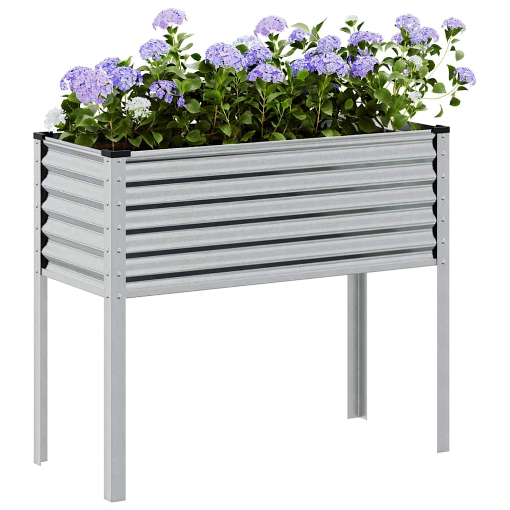 Pflanzkübel Grau 100X45X90 Cm Stahl