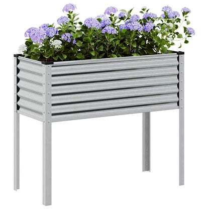 Pflanzkübel Grau 100X45X90 Cm Stahl