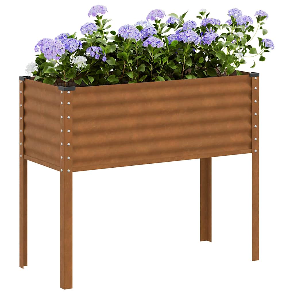 Pflanzkübel Grau 100X45X90 Cm Stahl