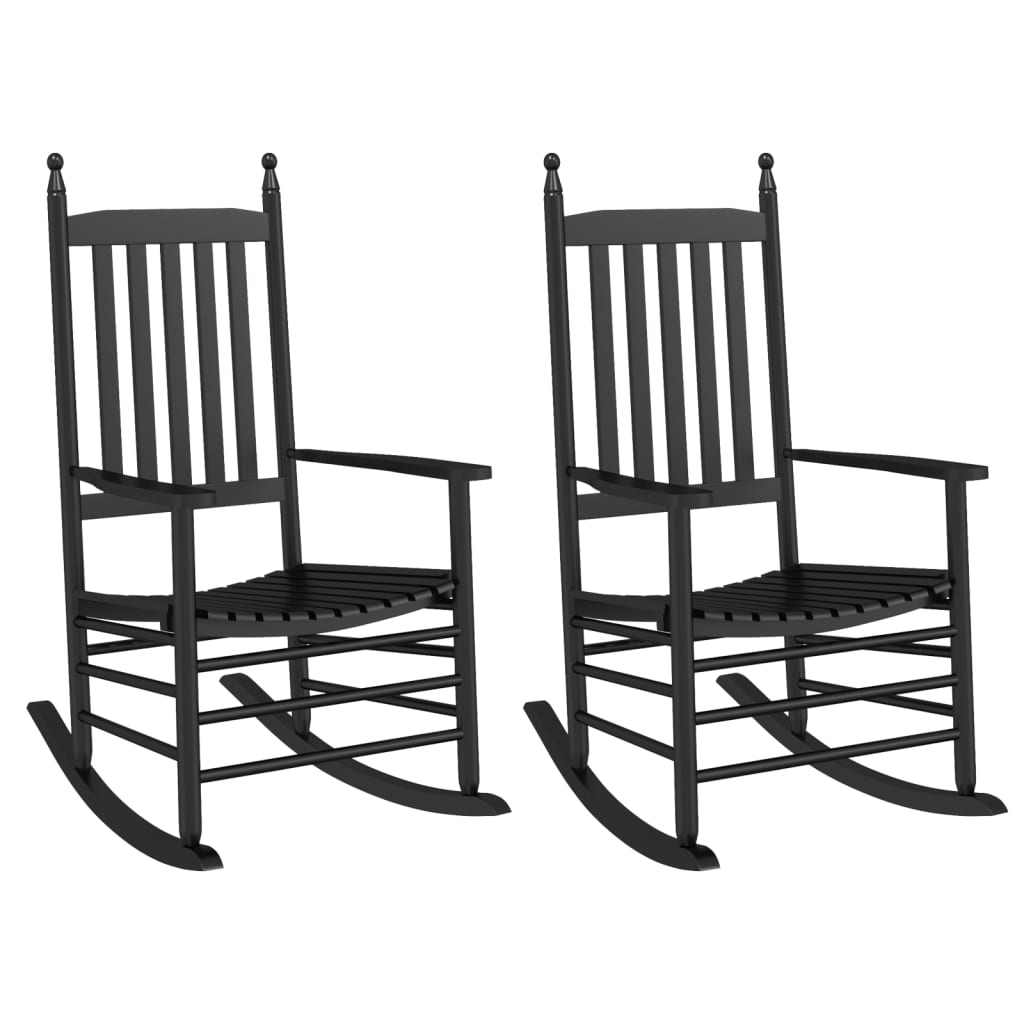 Schaukelstühle Mit Gebogenen Sitzen 2 Stk. Pappelholz