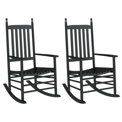 Schaukelstühle Mit Gebogenen Sitzen 2 Stk. Pappelholz