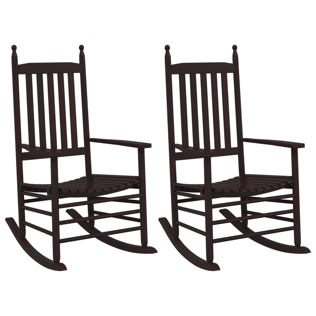 Schaukelstühle Mit Gebogenen Sitzen 2 Stk. Pappelholz