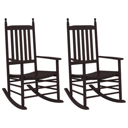Schaukelstühle Mit Gebogenen Sitzen 2 Stk. Pappelholz