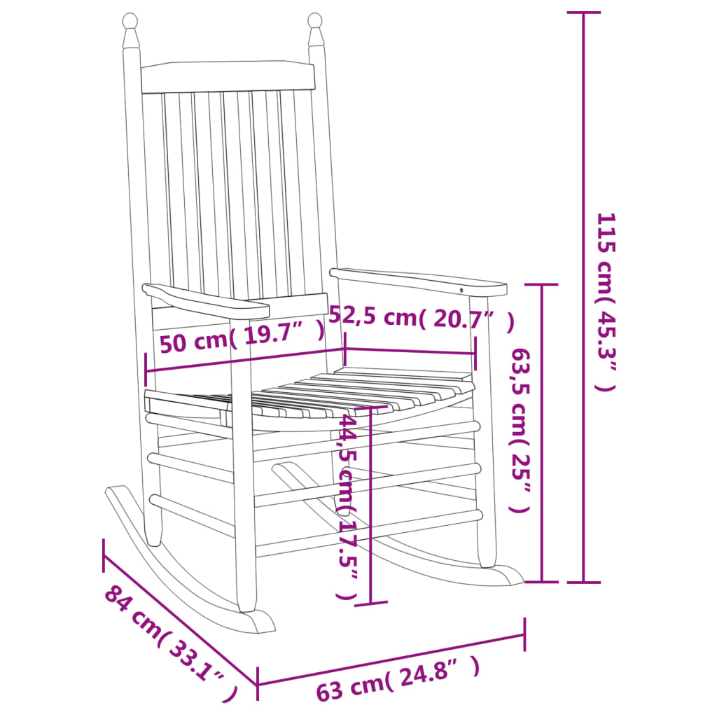 Schaukelstühle Mit Gebogenen Sitzen 2 Stk Massivholz Tanne