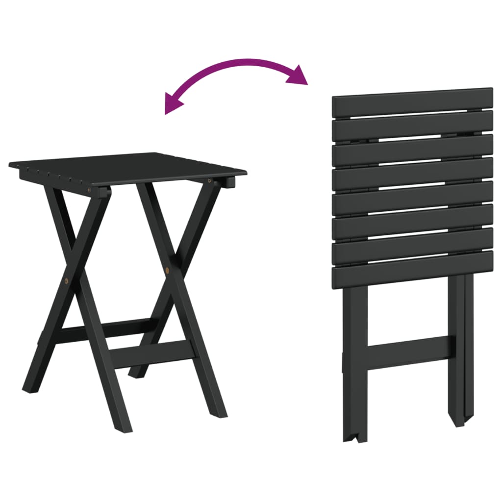 Schaukelstühle 2 Stk. Mit Klapptisch Massivholz Pappel