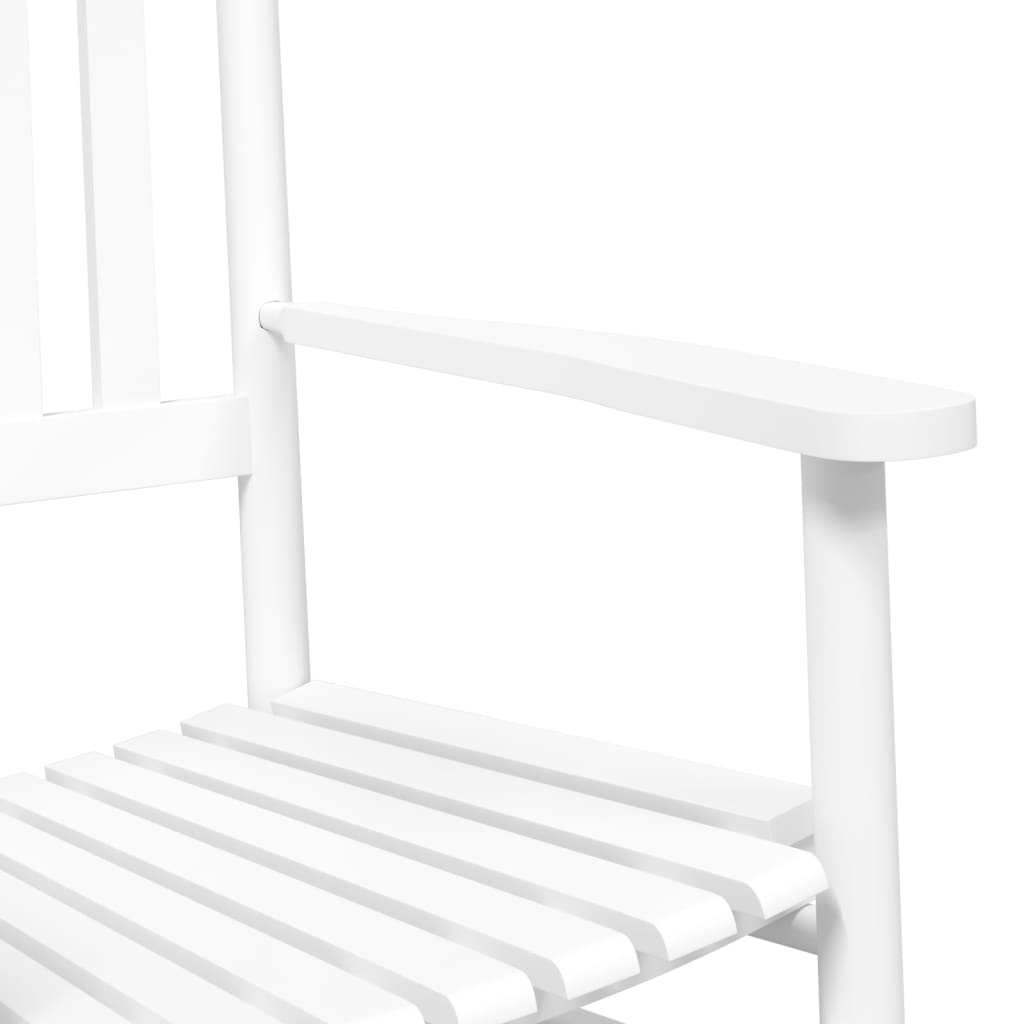 Schaukelstühle 2 Stk. Mit Klapptisch Massivholz Pappel