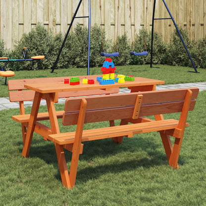Picknicktisch Für 4 Kinder Mit Sonnenschirm Massivholz Tanne