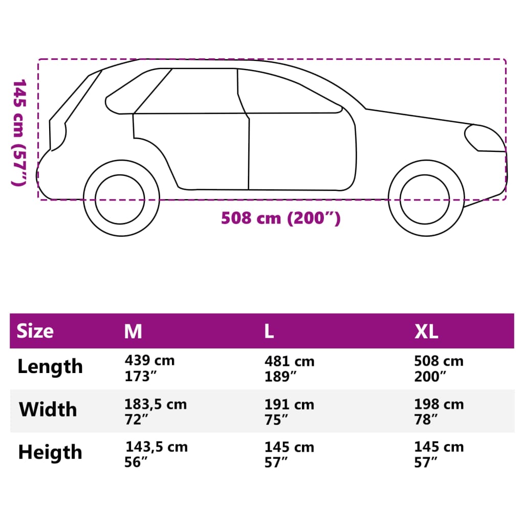 Autoabdeckung Für Suv Voll Grau Xl Vliesstoff