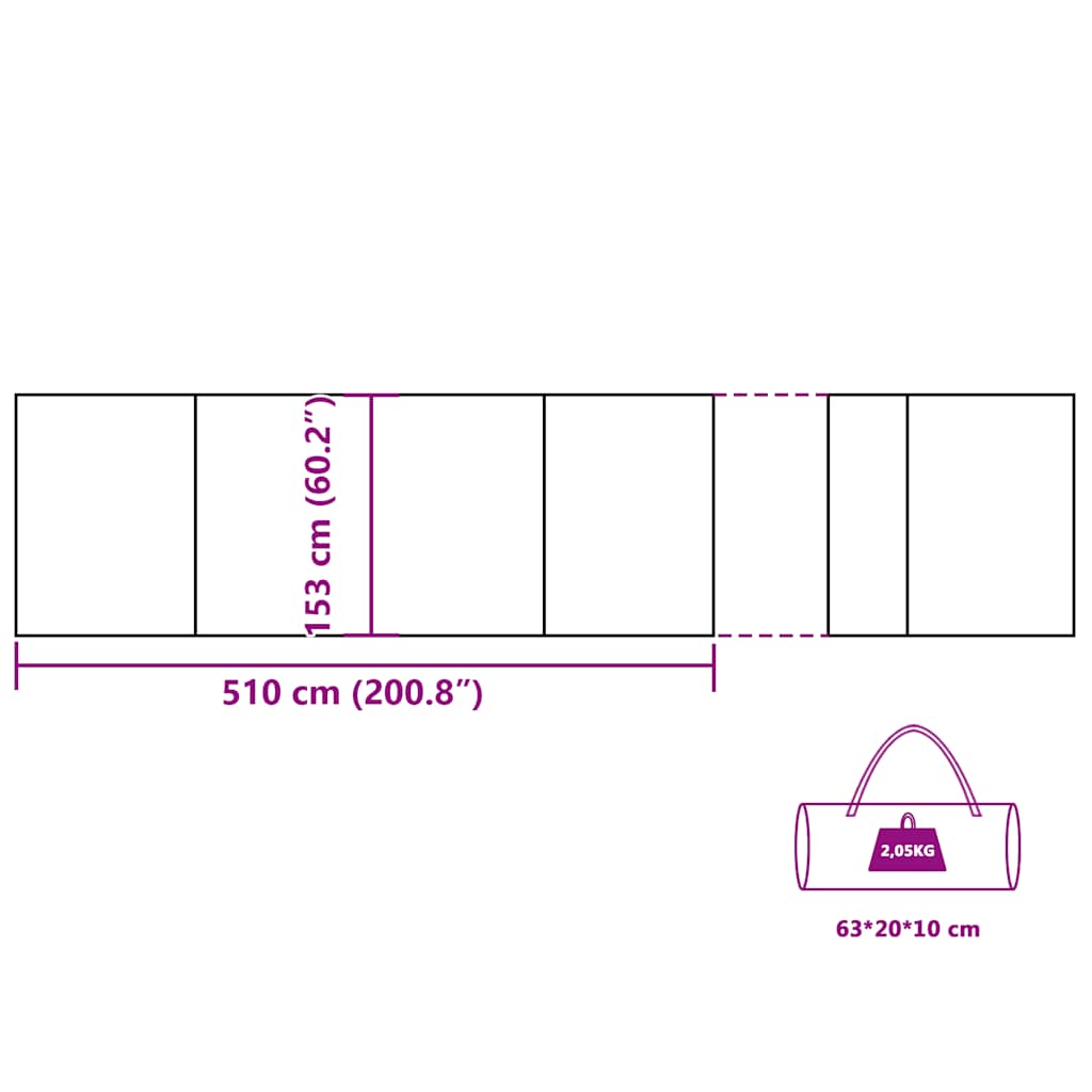 Camping-Windschutz 510X153 Cm Wasserdicht