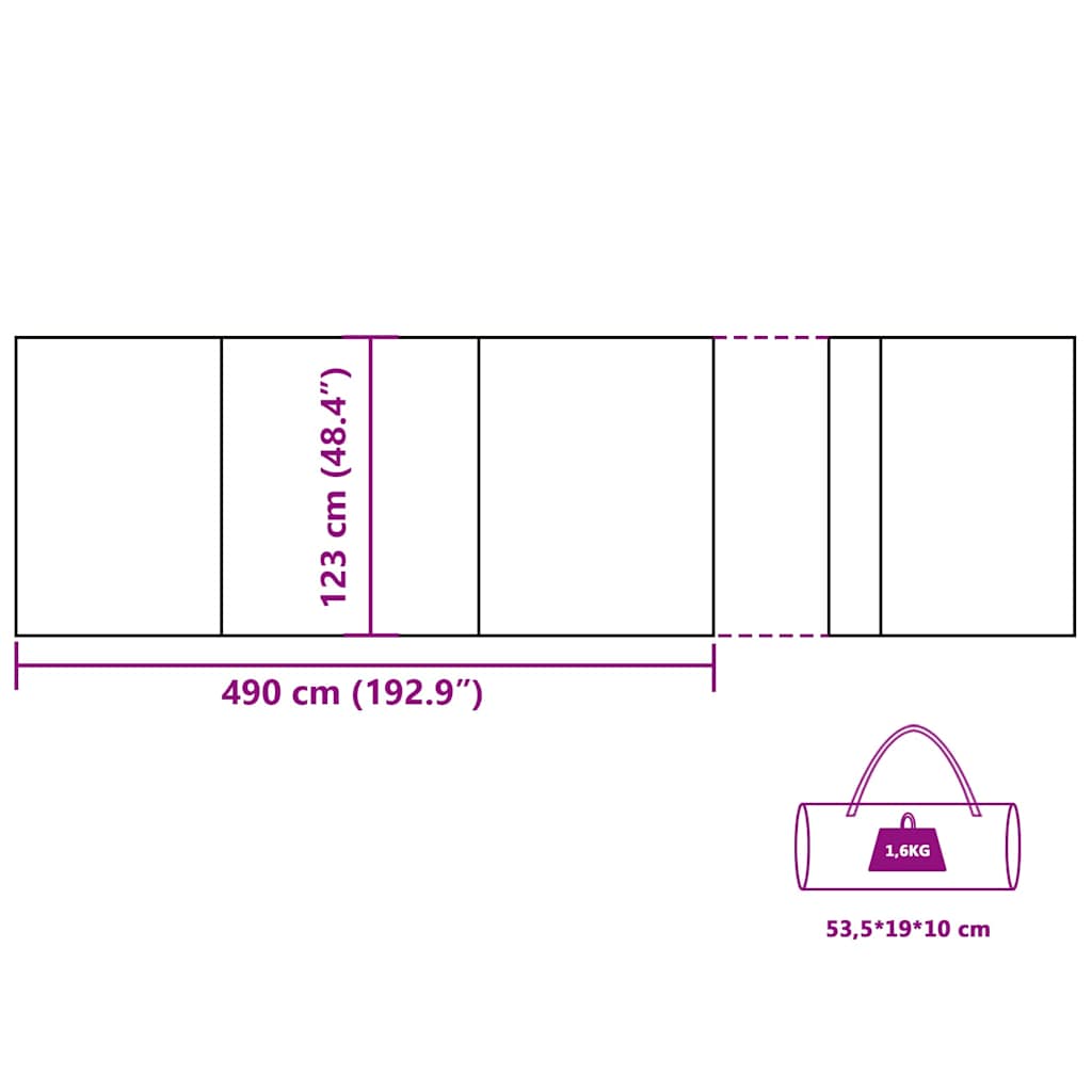 Camping-Windschutz 490X123 Cm Wasserdicht