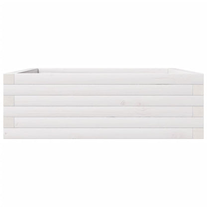 Pflanzkübel 70X70X23 Cm Massivholz Kiefer Weiß