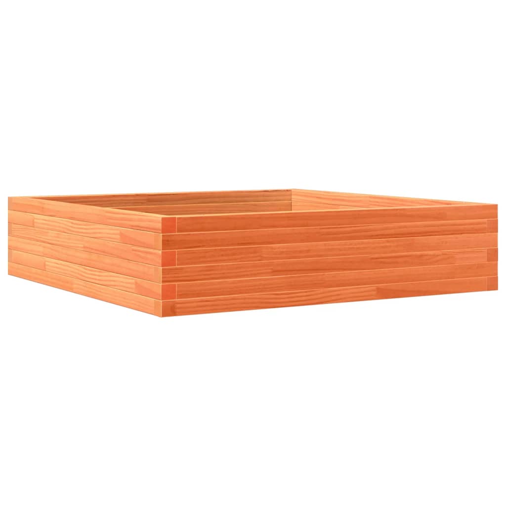Pflanzkübel 100X100X23 Cm Massivholz Kiefer Wachsbraun