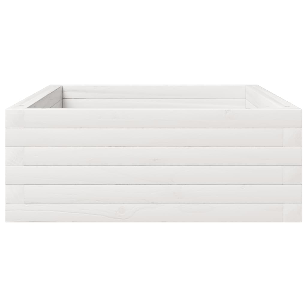 Pflanzkübel 110X60X23 Cm Massivholz Kiefer Weiß