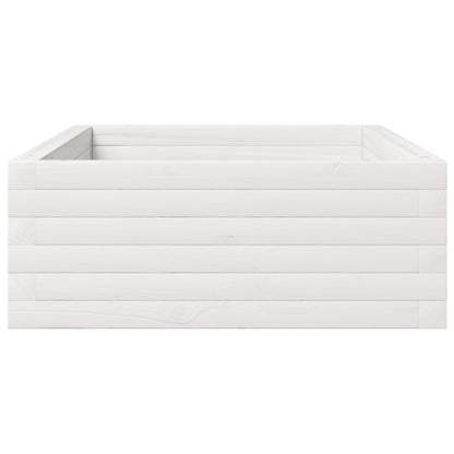 Pflanzkübel 110X60X23 Cm Massivholz Kiefer Weiß