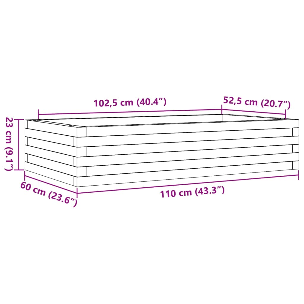 Pflanzkübel 110X60X23 Cm Massivholz Douglasie Natürliches Douglasie